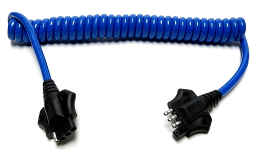 HitchCoil 12427-03 4-Way Flat Male To 4-Way Flat Female Coiled Cable - 6 Ft - Blue Questions & Answers
