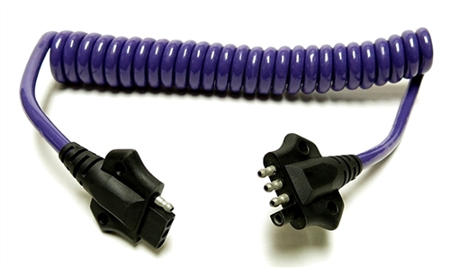 HitchCoil 95-12427-04 4-Way Flat Male To 4-Way Flat Female Coiled Trailer Cable, 6 Ft, Purple Questions & Answers
