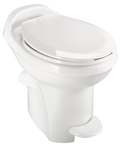 Will a standard wood toilet seat for residential toilets work on the Aqua-Magic Style Plus toilet?