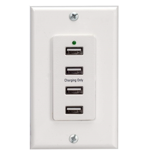 Magnadyne WCP-USB-W Wall Mount 4-Port USB Charger With Wall Plate - White Questions & Answers
