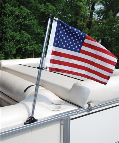 Taylor Made 921 Pontoon Rail Flagpole Mount With 24'' Pole And US Flag Questions & Answers