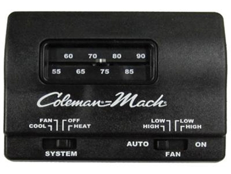 Coleman Mach 7330F3852 Analog Heat/Cool RV Air Conditioner Thermostat - 12V - Black Questions & Answers