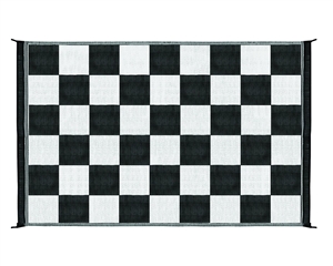 Camco 42884 Reversible RV Outdoor Mat - Black & White Checkered - 9' x 6' Questions & Answers