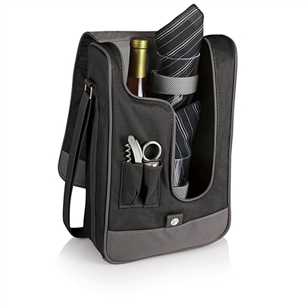 Picnic Time 522-49-472-000-0 Barossa Wine Tote - Black with Grey Questions & Answers