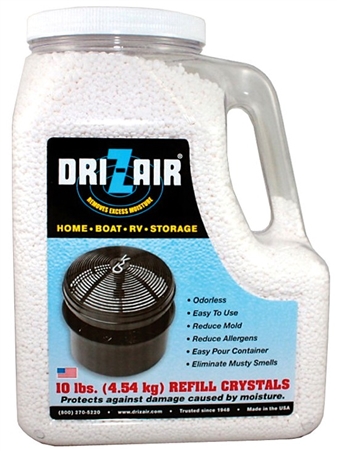 How much Dri-Z-Air crystals are needed for a 30 ft camper,how often does it need replaced?