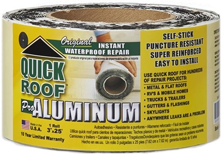 CoFair Products QR325 Quick Roof Aluminum Roof Repair Tape - 3'' x 25' Questions & Answers