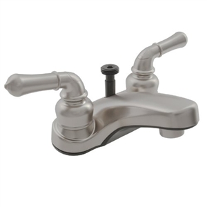 Where does the handheld shower hook up to the faucet?