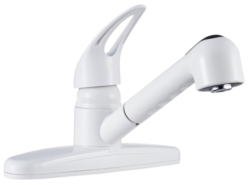 Dura Faucet DF-PK100-WT White Non-Metallic Pull-Out RV Kitchen Faucet Questions & Answers