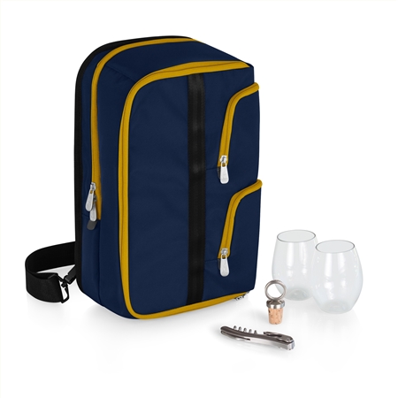 Picnic Time 511-49-138-000-0 Tiburon Wine Tote - Navy with Yellow Zippers Questions & Answers