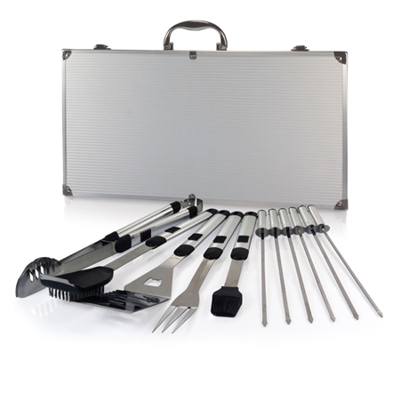 Picnic Time 680-00-179-000-0 Mirage Pro BBQ Set - Black with Silver and Black Questions & Answers