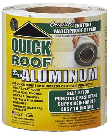 CoFair Products QR625 Quick Roof Aluminum Roof Repair Tape - 6'' x 25' Questions & Answers