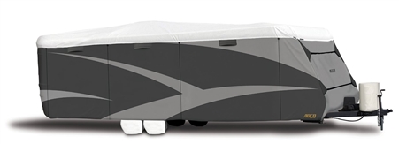 I need to know what type of travel trailer cover would best fit my climate and weather conditions in lower Michigan