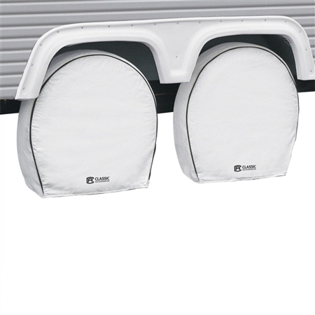 Classic Accessories 80-221-152302-00 RV Wheel Covers - White - 24''-27'' Questions & Answers