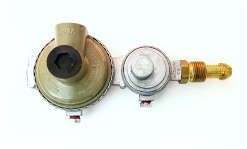 I am connecting two 40lb tanks to this regulator and then to a gas range. Can you tell me what fittings I need?