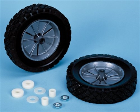 Will these work on a 30 gallon tote along? The current wheels are 9.5 in.