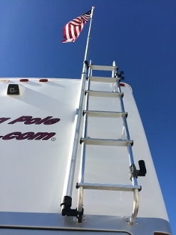 Is the RV ladder mounting hardware, shown in photo, included with the flagpole?