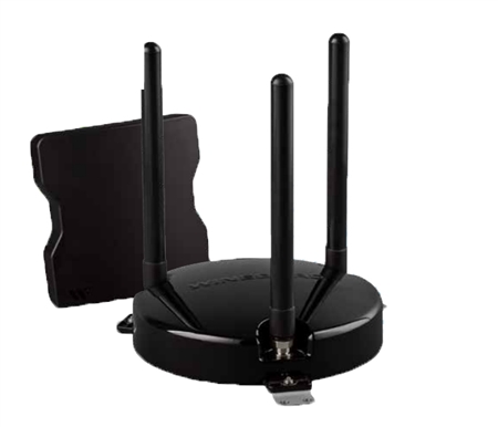 For the Winegard Wifi Range Extender - 1.How far away will one be able to get a signal? 2. Is there a monthly fee?