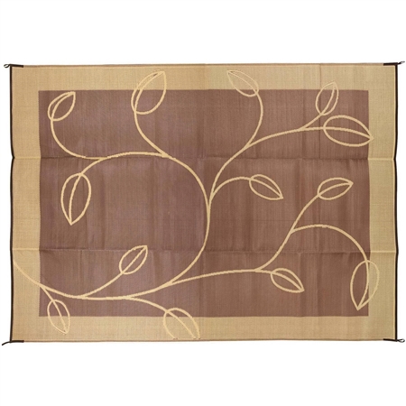 Camco 42875 RV Reversible Outdoor Mat - Brown/Tan Leaf Design - 6' x 9' Questions & Answers