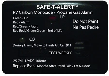 Safe-T-Alert 25 Series Mini Dual CO/LP RV Gas Detector Alarm - Surface Mount - Black Questions & Answers