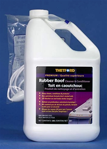 Thetford 32634 Rubber Roof Cleaner & Conditioner With Spray Hose, 1 Gallon Questions & Answers
