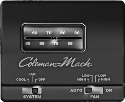 Coleman Mach 7330-3861 Analog Cool Only RV Air Conditioner Thermostat - Black Questions & Answers