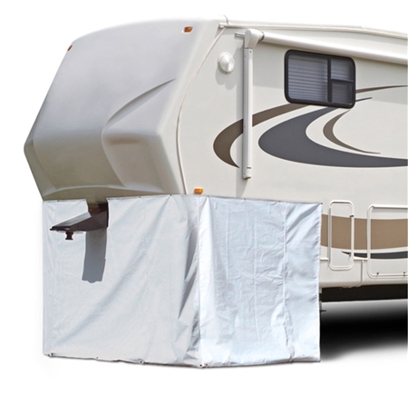 How do you install the ADCO 3501 64" x 236" Fifth Wheel Skirt & Storage Room ?
