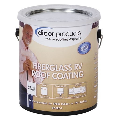 Dicor Corp. RP-FRC-1 Fiberglass Roof Coating, 1 Gallon Can - Arctic White Questions & Answers