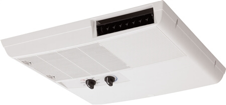 How do you move the Advent Air ACDB controls from the ceiling assembly to the wall?