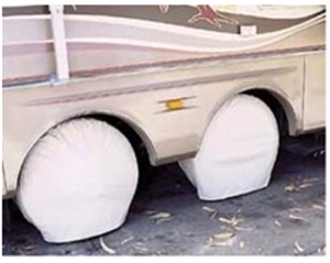 What size tire guard (covers) do a Class C RV use?  Do you carry a four pack?
