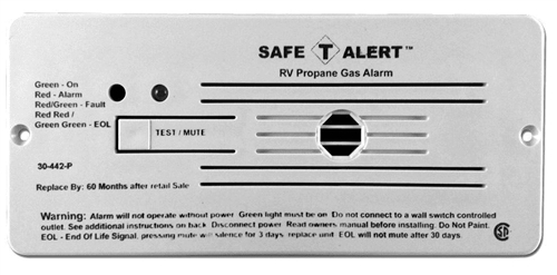 Safe-T-Alert Classic 30 Series Propane/LP Gas Detector - Flush Mount - White Questions & Answers