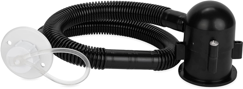 how long is the flexible camper drain hose,will it work with moving pop up sinks