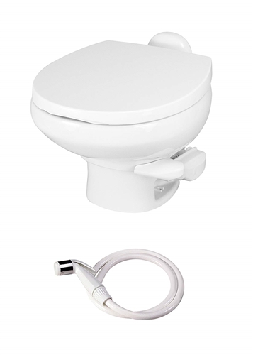 Does a new base gasket/seal kit come with this toilet? And what size fitting is the fresh water input?