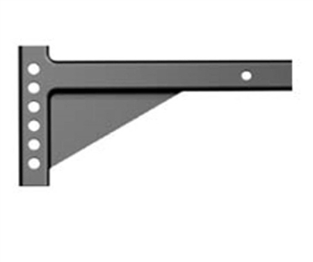 What is a distance between the pin hole to the triangular stiffener?