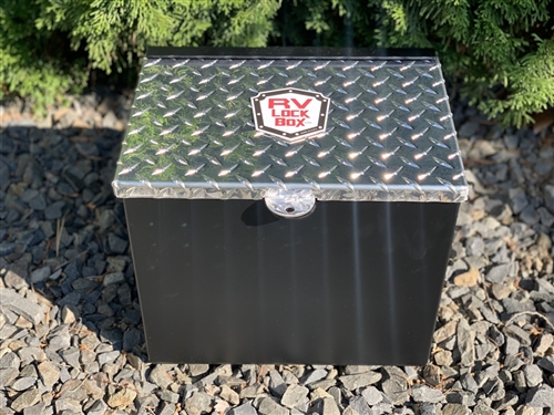 RV Lockbox MF14-Bare 14'' Smooth Aluminum Black Battery Box With Diamond Plate Lid Questions & Answers