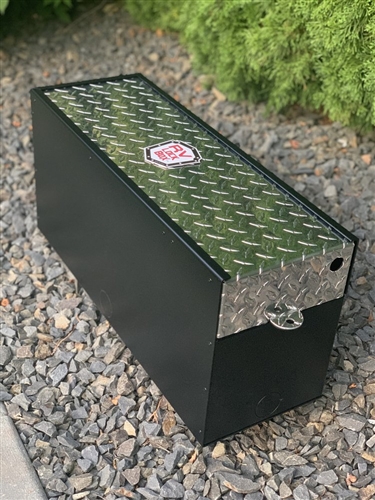 RV Lockbox MF23-Bare 23'' Smooth Aluminum Black Battery Box With Diamond Plate Lid Questions & Answers