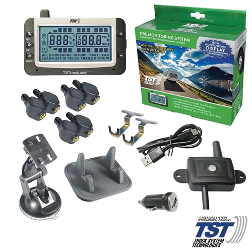 Do you have an input on the display for a different 12 volt power source and what adapter does TST system take? 