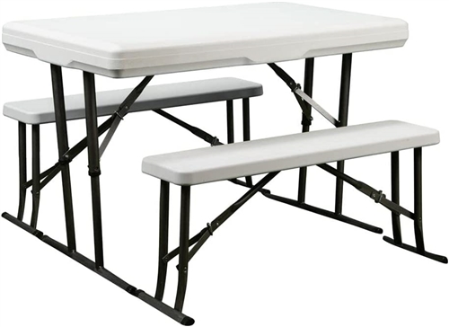 Faulkner 69863 Folding Table And Benches - 28-3/4'' H x 44-1/2'' W Questions & Answers