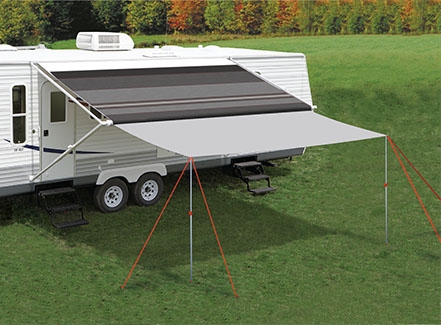 How tall are the poles for the Carefree of Colorado 241800 RV Awning Canopy Extension 18' Wide?